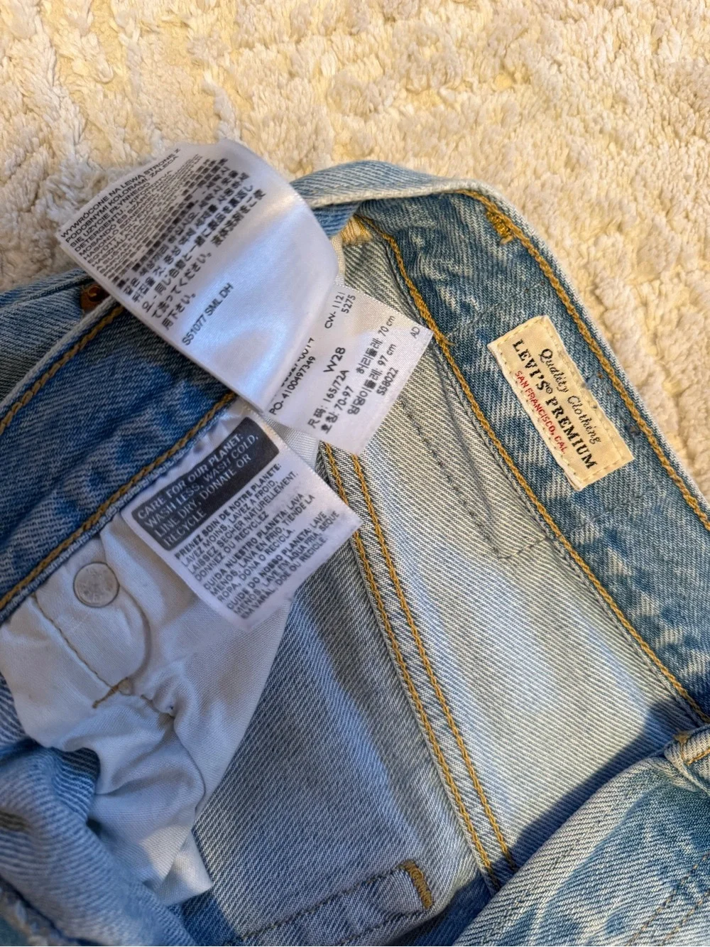Levi's Light Blue Denim Cutoff Shorts with Raw Hem